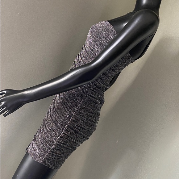 Crystal Doll Glittery Black Runched Dress 🔥 - Picture 5 of 15